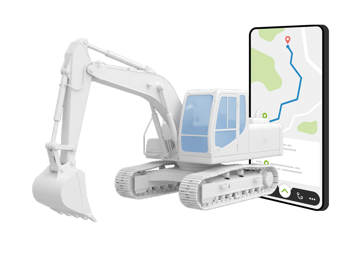Bagger mit TrackJack-GPS-Ortung