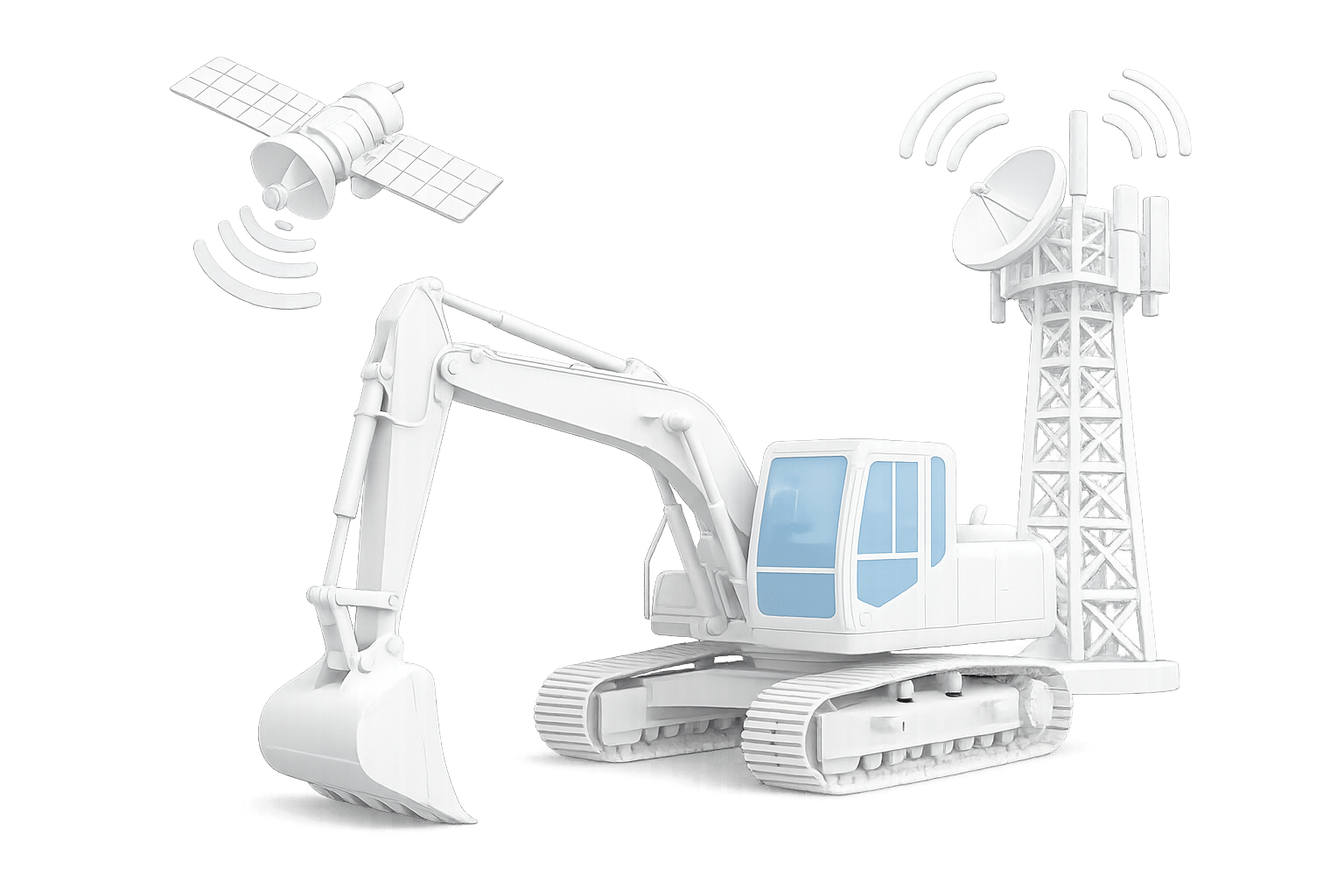 Bagger mit GPS-Ortung von TrackJack